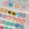 Donas Redondas de Colores Goteando Aceite Cuentas de Vidrio Pulsera Hecha a Mano DIY Cadena para Teléfono Móvil Material Accesorios de Joyería