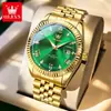 Reloj Marca Oulisi Modelo Nuevo Más Vendido Reloj Dorado con Calendario Reloj de Cuarzo Impermeable Luminoso Reloj para Hombre Reloj para Hombre