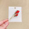 Broche de tulipán elegante con ramillete de diamantes europeo y americano para mujer, accesorio para traje, alfiler para chaqueta y cárdigan.