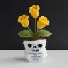 Boneca de Tecido Engraçada Popular Transfronteiriça Plantas Ornamentos de Mesa Plantas em Vasos de Lã Tricotados Buquê de Halloween Presentes