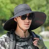 Homens Chapéu de Sol Verão Ao Ar Livre Montanhismo Viagem Protetor Solar UV Chapéu de Sol Chapéu Grande Aba Pesca Pescador Chapéu
