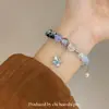 Diseño Original Pulsera de Mariposa Super Hada Femenina Ins Diseño de Nicho Simple Estrella Luna Doble Palomitas Pulsera de Estudiante