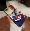 Funda de Teléfono Manzana 16 para iPhone 17 Pro, Bandera Mapa de EE. UU. Águila Calva Moderna, Funda Plateada Mate Resistente a Golpes IMD