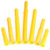 Tubo de expansión de plástico alargado, pequeño tornillo de expansión de corvina amarilla, tapón de expansión, tapón de goma, anclaje de expansión, venta al por mayor, 6 mm, 8 mm y 10 mm