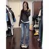 Jeans acampanados de tiro bajo de alta calle americanos para mujer, nuevo estilo de verano, diseño moderno, nicho, corte ajustado, versátiles, elásticos