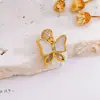Acessórios para Joias DIY Pingente de Colar Borboleta Dinâmica Zircônia Micro-Incrustada Banho de Ouro 18K Color-Preserving Acessórios para Colar Pulseira
