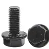 Pernos de Brida de Acero Inoxidable Negro 304, Tornillos de Brida Hexagonales de Zinc Negro Extendidos, Tornillos de Cabeza Plana M5/M6/M8