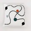 Decoración Minimalista para el Hogar en Blanco y Negro, Moderno Sencillo Estilo Crema Wabi-Sabi Cojín Decorativo Bordado para Sala de Estar Casa de Huéspedes