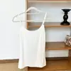 Camisole feminina de cor sólida com decote em V e bojo, top interno fino sem mangas justo ao corpo para primavera e verão