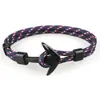 Nuevo Pulsera de Ancla para Hombre de Moda Europea y Americana Adornos para la Mano de Cuerda de Poliéster Cadena Duradera Exquisita por Lote