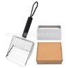 Juego Base con Pala para Arena de Gato de Acero Inoxidable, Pala Desmontable 304 para Arena de Gato, Pala para Arena de Tofu, Tamiz Fino para Tierra de Jardinería, Pala de Malla Fina