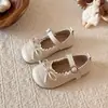 Zapatos Mary Jane para Niñas, Nuevo Modelo de Otoño, Zapatos Pequeños de Cuero con Moño y Suela Suave, Zapatos de Princesa, Zapatos Planos Bajos para Niños