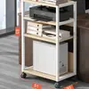 Gabinete de Almacenamiento para Impresora, Estante de Escritorio para Apartamento Pequeño, Estante de Almacenamiento Móvil de Pie, Soporte para Host de Computadora
