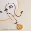 Cristal Blanco Natural Rojo del Sur Cuerda de Collar Sencilla Cuerda con Colgante de Sándalo de Laoshan Tejida a Mano Cuerda con Colgante de Jade