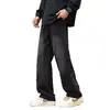 Jeans elásticos de talla grande para hombre, pantalones de pierna recta para primavera y otoño, holgados y versátiles, nuevos pantalones de moda estilo americano y de Hong Kong