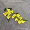 Sino de Vento Simulado com 2 Pontas Flor Falsa Trompete Paisagismo de Jardim Floresta Cenário de Shopping Props para Fotografia Flores Artificiais