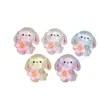 Animal de dibujos animados de conejo oso luminoso de alta calidad lazo transparente flor de cerezo perro de orejas largas joyería accesorios de resina DIY