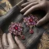Exquisito broche grande de cristal con diamantes de imitación de aleación retro, ideal para combinar con todo, ideal para el día a día de las mujeres.