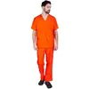 Uniforme de trabalho V-neck estilo novo transfronteiriço, adequado para médicos, enfermeiros, salões de beleza e hospitais de animais; roupas de trabalho com múltiplos bolsos, atacado