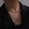 Colar Empilhado de Aço Titânio Dupla Camada Chuni Feminino Ins Design de Nicho Corrente de Suéter Tendência Acessórios Longos para Suéter