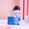 Xiaohongshu Mais Vendido Super Doce Rosa Guaxinim Porta-Canetas Lâmpada que Acende Desenho Animado Porta-Canetas de Mesa Caixa de Armazenamento Material Escolar Estudante