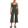Conjunto de yoga transfronteiriço com linda regata esportiva nas costas, conjunto de calça cropped de perna larga de cintura alta de secagem rápida para corrida e fitness para mulheres