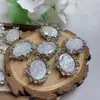 Caja de ángel de concha blanca natural accesorios con agujero pasante caja mágica color medio plateado pulsera DIY collar joyería al por mayor