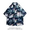 Ropa de Viaje Playa Camisa Floral Tailandesa de Manga Corta Nicho para Hombre Manga Tres Cuartos Cuello Solapa Camisa de Moda Venta Directa de Fábrica