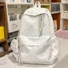 Mochila Blanca Lechosa Nebulosa Transparente como el Hielo con Estampado de Estrellas para Estudiantes, Estilo Dulce para Mejores Amigas, Mochila Pequeña para Salidas y Compras