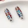 Accesorios de Plata de Ley 99% Plata Pura Goteo de Pegamento Aceite Cuentas Dzi Coloridas Accesorios Retro Plata Dura 3D Cuentas de Barril Materiales Hechos a Mano para Bricolaje