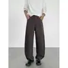 Calça de Moda Retrô Estilo Old Money Cintura Aberta Elástica Perna Reta Perna Larga Calça Masculina Casual Longa Calça de Perna Tesoura Nova Calça Versátil