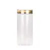 Botella de Plástico Transparente de Grado Alimenticio Tapa Dorada Doble Capa de Alta Calidad Botella para Polvo de Esporas Ginseng Americano Producto para el Cuidado de la Salud