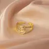 Anillo para Mujer, Lujo Ligero, Nicho de Alta Gama, Anillo Exagerado de Zirconia, Anillo Sencillo, Anillo Abierto, Joyería de Reina Madre, No se Desvanece
