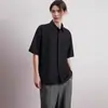 Camisa Desestructurada de Manga Corta para Hombre, Top Versátil de Color Sólido, Camisa Blanca, Camisa Desestructurada de Verano Juvenil de Alta Gama
