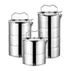 Lonchera Aislada Multicapa de Acero Inoxidable 304 para Oficinistas, Caja Bento Sellada Engrosada, Contenedor de Alimentos con Compartimentos, Termo Portátil Aislado