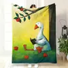 Presente Divertido e Fofo de Patinho, Manta Quente, Manta de Flanela Criativa com Tema de Ganso e Pato, Manta para Cochilo no Escritório