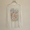 Camisa feminina estampada de manga longa em Lyocell Tencel, top com proteção solar de caimento solto, novo top de manga curta estilo coreano levemente transparente