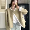 Abrigo Corto de Lana Elegante para Mujer con Parches de Encaje y Bolsillo con Botón, Estilo de Lujo Ligero Otoñal, Venta al por Mayor Transfronteriza