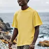 [Camiseta de Algodón Talla Europea] Camiseta Lisa de Algodón Puro para Hombres y Mujeres, Casual 180g Holgada Color Sólido Verde Militar Claro