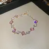Pulsera de Corazón y Flor de Circonita Super Brillante Estilo Francés, Pulsera Dulce Estilo Coreano Ins, Lujo Ligero, Sensación de Alta Gama, Accesorio de Mano Versátil