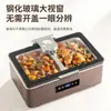 Calentador de buffet, calentador de alimentos eléctrico, estufa de buffet, calentador visible con tapa abatible, olla para calentar el desayuno de cafetería de hotel