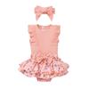 Baoxin Comercio Exterior Ropa Infantil Niñas Acanalado Encaje Manga Acampanada Falda Floral Cuatro Colores Conjunto de Tres Piezas Rebaja