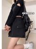 Saia de Trabalho de Secagem Rápida Estilo Americano Feminina Verão Hot Girl Cordão Cintura Estável Linha A Curta Saia-Calça Anti-andar Envolvente no Quadril