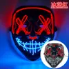 Máscara Halloween Luminosa Transfronteriza El Luz Fría Negra Forma de V Cara de Fantasma de Terror Accesorios de Fiesta Danza Led