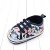 Primavera zapatos nuevos para bebé niña zapatos para niño pequeño zapatos de bebé con cordones estampados zapatos de bebé de cuero PU BHX3075