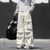 Pantalones largos de primavera/otoño multibolso estilo americano de moda para talla grande, pantalones de trabajo funcionales, pantalones casuales para hombre, corte holgado, elegantes y geniales, diseño de pierna recta