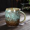 Taza de personalidad creativa, taza de cerámica simple de gran capacidad para hombres y mujeres, taza de café de estilo japonés para parejas, taza para beber con cambio de horno