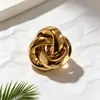 Popular Set de Joyería de Oro Trenzado Transfronterizo Europeo y Americano para Mujer, Estilo Old Money, Lujo Ligero, Versátil para el Trabajo, Citas y Regalos Collar