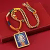 Colar Gawu Box Thangka de Areia Grossa Pintado à Mão de Xizang Novo Pingente Thangka Pintado à Mão Fornecimento ao Vivo para E-commerce