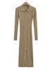 Estilo americano polo polo vestido de malha de lapela para mulheres 2024 início da primavera quente menina com zíper duplo slim split hip sweater